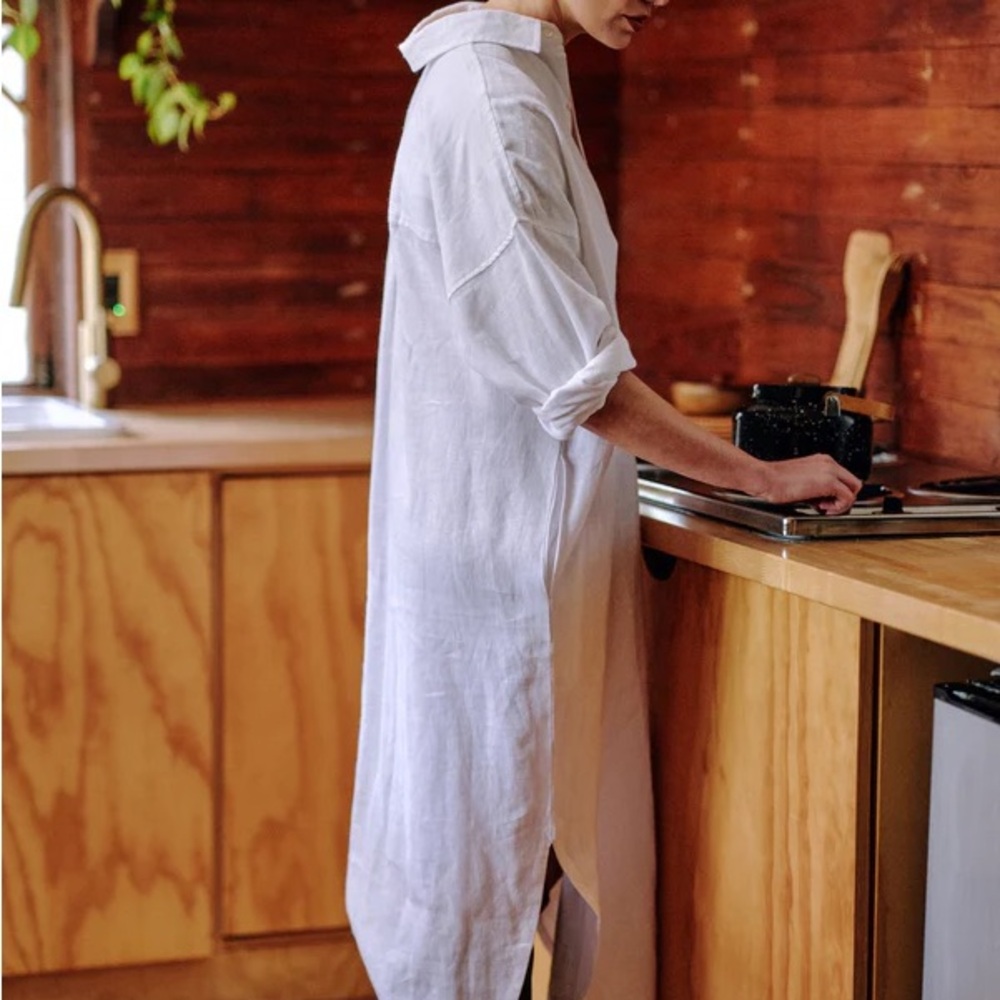 Mamene Florence shirt dress white size 2 (Medium/Large) NWT $298 - Picture 3 of 6